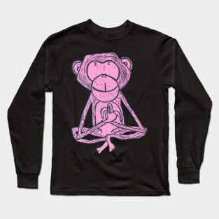 Monkey, Cheeky Monkey, pink Long Sleeve T-Shirt